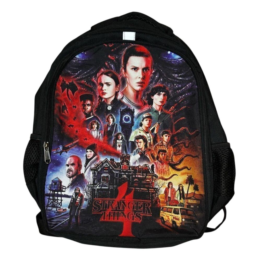 Netflix Stranger Things 4 Kids Backpack Black Hawkins School Bag